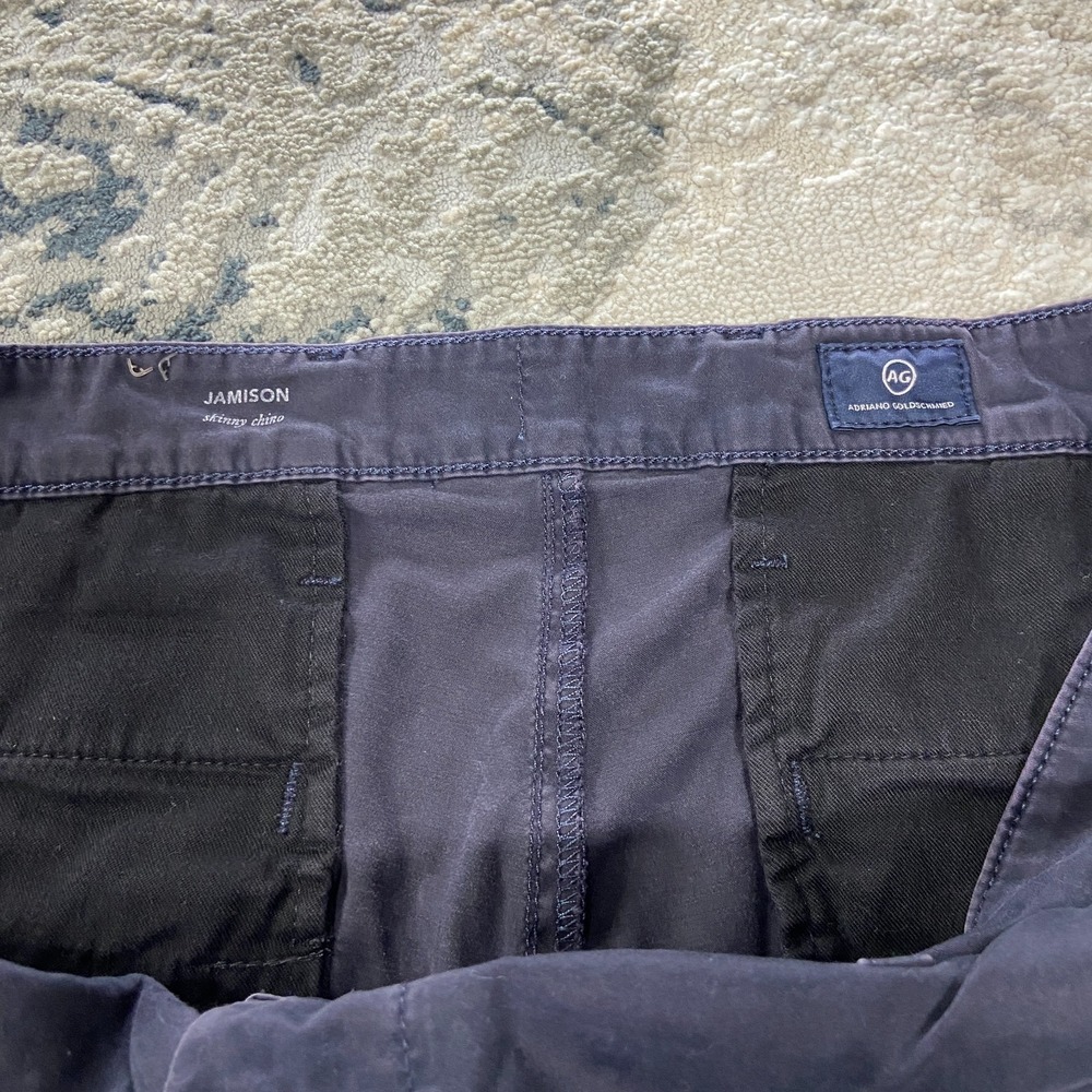 AG Adriano Goldschmied Jamison Chino Pants Mens 38R Navy Blue Stretch Skinny Leg - Picture 4 of 9